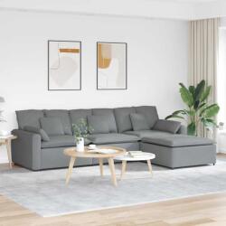vidaXL Canapea modulara cu taburet si perne, gri deschis GartenMobel Dekor (3321057) Canapea