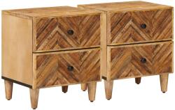 vidaXL Noptiera 2 pcs Maro 40 x 33, 5 x 46 cm Lemn de mango solid GartenMobel Dekor (4018915)