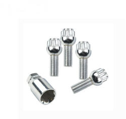  Set prezoane antifurt M12x1.5 cu con sferic (rotund) si cheie pentru jante (130525-2)