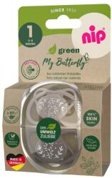 NIP Set 2 suzete ortodontice nip My Butterfly Green, silicon, 0-6 luni, maro (38866)