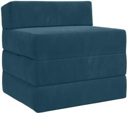 vidaXL Canapea Pat Pliabila albastru 200 x 70 x 10 cm Catifea GartenMobel Dekor (900023) Canapea