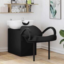 vidaXL Scaun pentru sampon Manual Negru si Alb 63 x 141 x 92 cm PVC GartenMobel Dekor (42009072)