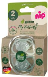 NIP Set 2 suzete ortodontice din silicon nip My Butterfly Green, 5-18 luni (38861)