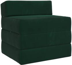 vidaXL Canapea Pat Pliabila Verde închis 200 x 70 x 10 cm Catifea GartenMobel Dekor (900026) Canapea