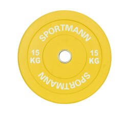 Sportmann Disc Greutate Cauciuc SPORTMANN - 15 kg 51 mm (SM1258)