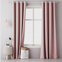 Jemidi Draperie opaca cu inele Jemidi, 140 x 250 cm, Roz, Poliester, 55309.10 (4056825066802)