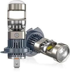  Set 2 becuri auto LED H7 cu lupa si ventilator, CANBUS fara eroare in bord, Putere 150W, Lumina alb-rece 6500K (H7_T30)