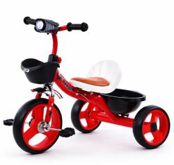  Tricicleta pentru copii 2 ani+, Cos fata-spate, Sa cu spatar, Lumini si muzica, Rosu-negru (Toys-trici-911-r)