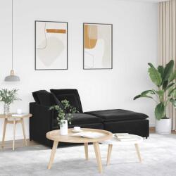 vidaXL Canapea modulara cu taburet si perne, catifea, negru GartenMobel Dekor (3321224) Canapea