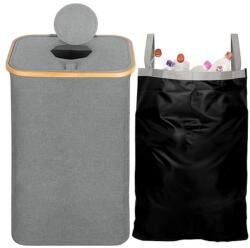 Belle Vous Cos pentru reciclare BELLE VOUS, capacitate 80L, poliester, 43 x 33 x 70 cm, pliabil, capac cu orificiu, sac integrat, multifunctional, Gri (5061014885477) Cos de gunoi