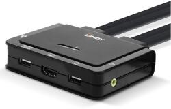 Lindy KVM ключ с 2 HDMI 4K60 порта, USB тип C, USB 2.0 и аудио кабел, Lindy 42347 (42347)