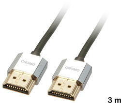 Lindy HDMI кабел High Speed A/A, 3м, Lindy, Cromo Slim 41675 (41675)