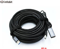 Infobit Активен USB 3.0 удължителен кабел AM/AF, Infobit iCable-USB-ACC40, 5Gbps, 40 м (iCable-USB-ACC40)