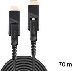 Lindy 4K60 Micro-HDMI хибриден фиброоптичен кабел 70m с разглобяеми HDMI и DVI конектори, Lindy 38325 (38325)