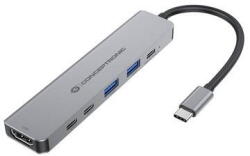 Conceptronic Docking Station CONCEPTRONIC Statie de andocare Conceptronic USB-C 3.2 Gen 1, argintiu, 113.3x28x10mm (DONN33G)
