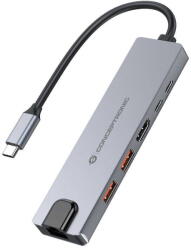 Conceptronic Docking Station CONCEPTRONIC Hub USB Conceptronic 6 in 1 USB 3.2 Gen 2, gri, 2x USB A, USB-C (DONN29G)