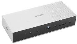 Kensington Docking Station Kensington Statie de andocare Kensington SD5000T5 EQ Thunderbolt 5, alimentare pana la 140W, suport 3x 4K@144Hz / 2x 8K@60Hz, 11 porturi (3x Thunderbolt 5, 3x USB-A, SD/MicroSD, Ethernet, audio), argintiu/negru, 226 x 97 x 40 mm (K35201EU)