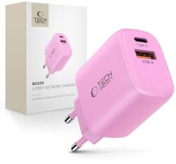 Tech-Protect nca20 2-port network charger pd 20w / qc3.0 baby pink (5906302330645)