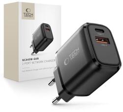 Tech-Protect nca45w-gan 2-port network charger pd 45w / qc3.0 black (5906302335992)