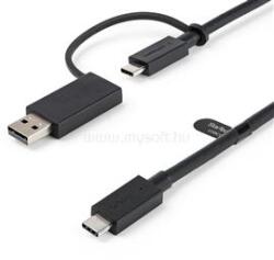 StarTech 3.3ft (1m) USB-C Cable with USB-A Adapter Dongle, USB 10Gbps/5Gbps, 100W (5A) PD, 8K 60Hz / 4K 144Hz DP Alt Mode - Thunderbolt Compatible (USBCCADP) (USBCCADP)