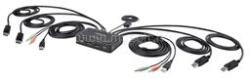 StarTech 2-Port Dual-Monitor DisplayPort Cable KVM Switch, 4K 60Hz, Compact KVM with 5ft/1.5m USB-A/DisplayPort/Audio Integrated Cables (C2-DD46-UA2-CBL-KVM) (C2-DD46-UA2-CBL-KVM)