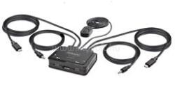 StarTech 2-Port USB-C Cable KVM Switch, 4K 60Hz DisplayPort Output, Compact KVM with 4ft/1.2m USB Type-C/Audio Integrated Cables (C2-D46-UC2-CBL-KVM) (C2-D46-UC2-CBL-KVM)