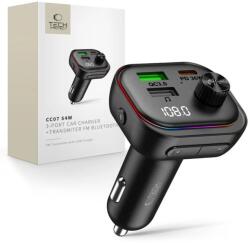 Tech-protect CC07 3 portos autós töltő PD 54W + Bluetooth FM transzmitter fekete