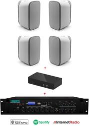 DSPPA Pachet Sonorizare Terasa IP65 cu streaming wireless, Internet Radio, Spotify, Airplay, Bluetooth, Stick USB (PAC-MP310U+4XDSP5020+S10)