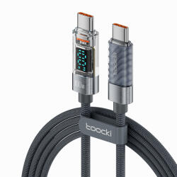 Toocki Prémium USB-C 5A 100W kábel 1m digitális kijelzővel (TXCTT1-ZX0G) (TXCTT1-ZX0G)
