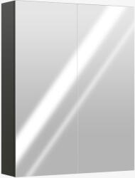 HomCom Dulap Suspendat de Baie cu 2 Uși cu Oglindă și 2 Rafturi Interne 60x15x75cm, Negru | Aosom Romania (811-032V00BK)