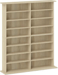 HOMCOM Dulap Bibliotecă pentru CD-uri cu 16 Rafturi, Design Modern, din Lemn, 106, 5x24x126, 3 cm, Natur | Aosom Romania (836-602V00ND)