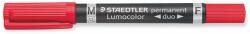 STAEDTLER Алкохолен маркер, 0, 6/1, 5 мм, коничен, с два края, STAEDTLER "Lumocolor duo 348", червен 348-2 (348-2)