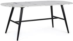  Dohányzóasztal fekete acél lábakkal és márványüveg asztallappal 110 cm x 50 cm x 45 cm
