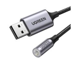 UGREEN Кабел usb 2.0 usb-a към аудио 3, 5 мм жак m/f, 0, 25 м, черен 30757 (30757)