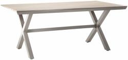 Sersimo Kerti asztal, alumínium váz, fahatású polywood asztallap, 180x100x75 cm, bézs