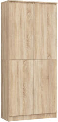  8 polcós szekrény, 16 mm-es laminált PAL, 80x35x180 cm, sonoma tölgy