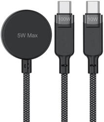 ACEFAST Cablu pentru incarcare si transfer de date 3in1 Acefast C6-11, USB-C la 2x USB-C / Incarcator Wireless Qi, PD 100W, 480Mbps, 1.2m, Negru (6974316283799)