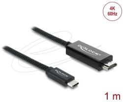 Delock Koaxiális USB Type-C - HDMI kábel (DP Alt Mode) 4K 60 Hz fonott borítással 1 m (81703)