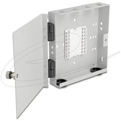 Delock Optikai szálas fali doboz 4 x SC Simplex vagy LC Duplex adapterhez, fémburkolatos (90716)