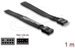 Delock HD Audio lapos kábel, alaplapi hosszabbító kábel, 9 tűs tűsoros csatlakozó-9 tűs csatlakozóaljzat, 1 m, fekete (86059)