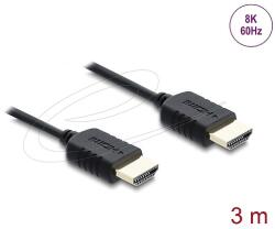 Delock Koaxiális High Speed HDMI kábel 8K 60 Hz 48 Gbps fonott borítással 3 m (81683)