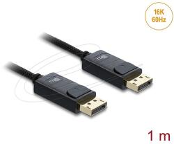 Delock Koaxiális DisplayPort kábel 16K 60 Hz 80 Gbps fonott borítással 1 m (81671) - dellaprint