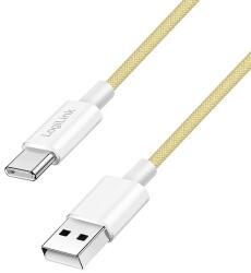 LogiLink USB 2.0 Type-C kábel, C/M - A/M, 480 Mbps, 60W, nejlon, sárga, 0, 5 m (CU0332)