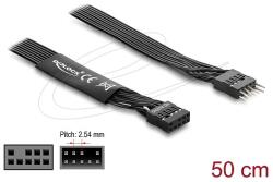 Delock HD Audio lapos kábel, alaplapi hosszabbító kábel, 9 tűs tűsoros csatlakozó-9 tűs csatlakozóaljzat, 50 cm, fekete (86055)