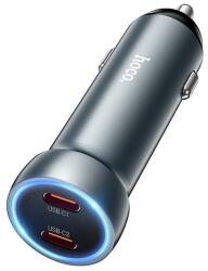 hoco. Z54B 60W USB-C PD 30W + 30W autós töltő - fémszürke (HC645799) - dellaprint