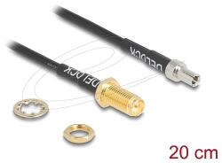 Delock Antenna kábel RP-SMA anya válaszfali csatlakozóval apa TS-9-dugó RG-174 20 cm (90919)