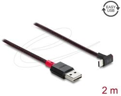 Delock EASY-USB 2.0 kábel A-típusú csatlakozódugó - USB Type-C csatlakozódugó, ívelt felfelé / lefelé, 2 m, fekete (81551)