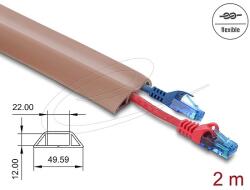 Delock Kábelcsatorna, PVC, hajlékony, 50 x 14 mm 2 m hosszú, barna (20764)