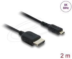 Delock Koaxiális High Speed HDMI kábel HDMI dugó - Micro HDMI dugó 8K 60 Hz 2 m (81691) - dellaprint