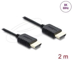 Delock Koaxiális High Speed HDMI kábel 8K 60 Hz 48 Gbps fonott borítással 2 m (81682)